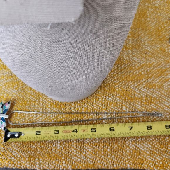 Vintage Sterling Silver Colorful DRAGONFLY Pendant Brooch with 18" Chain - Picture 10 of 10